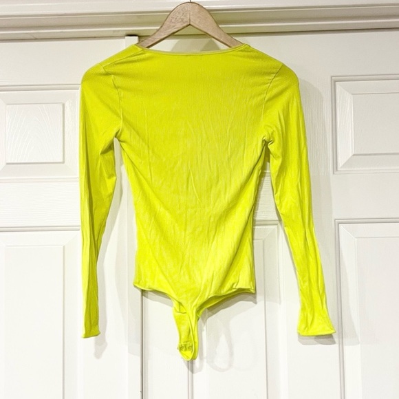 Wolford | Henley Ribbed Scoop-Neck Long Sleeve Bodysuit Top - Picture 2 of 3